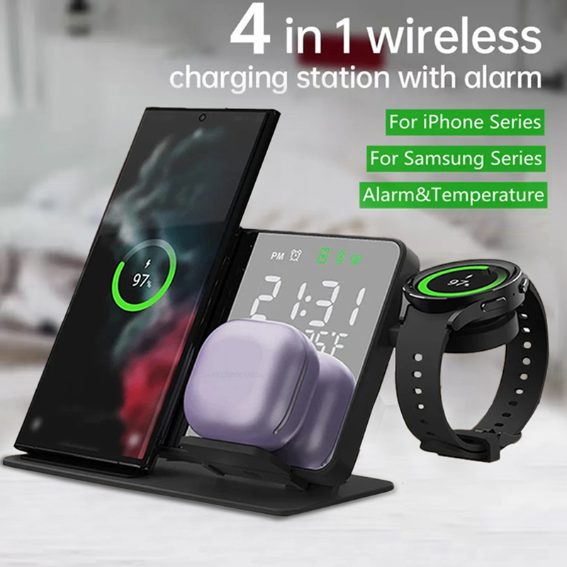 Iwatch Smartwatch - Draadloze oplader Wekkerstandaard Snel 4-in-1 laadstation