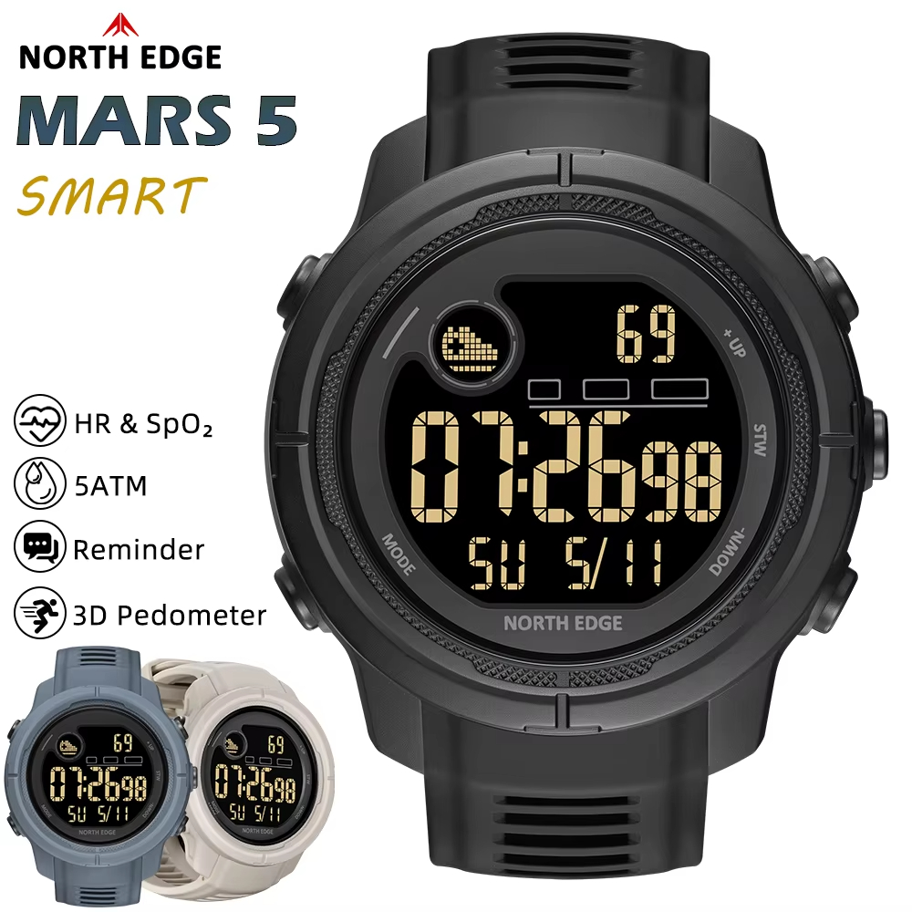 Smartwatch Digital Watches For Men - NORTH EDGE NEW MARS 5 Heren