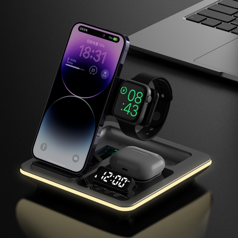 Iwatch Smartwatch - 5-in-1 draadloze oplaadstation met warm licht,