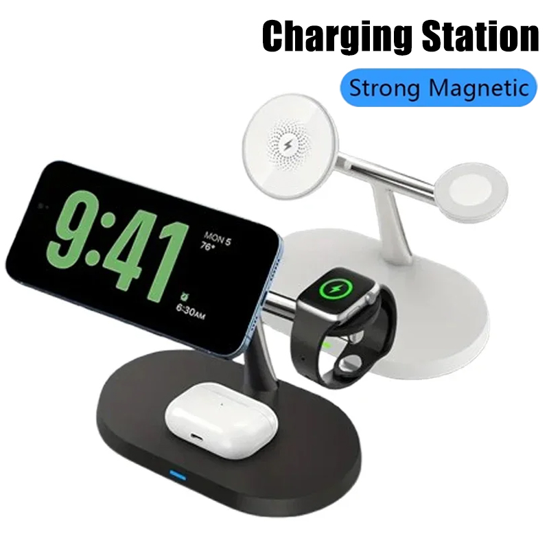 Iwatch Smartwatch - 3-in-1 Opansten Magnetische Draadloze Oplaadstandaard voor