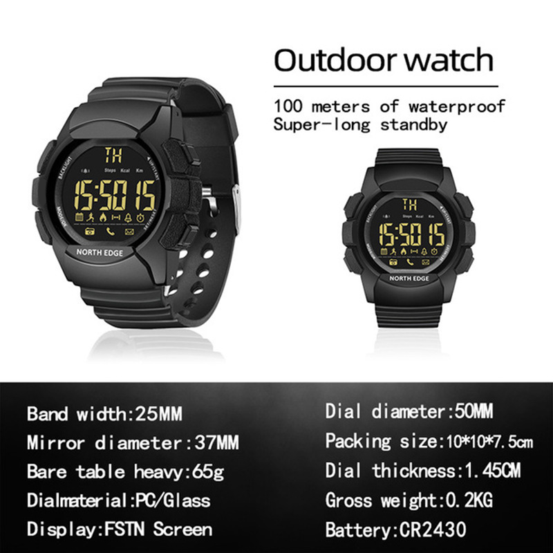 NORTH EDGE AK 100M waterdicht  - Smartwatch Digital Watches For Men recensie en prijs