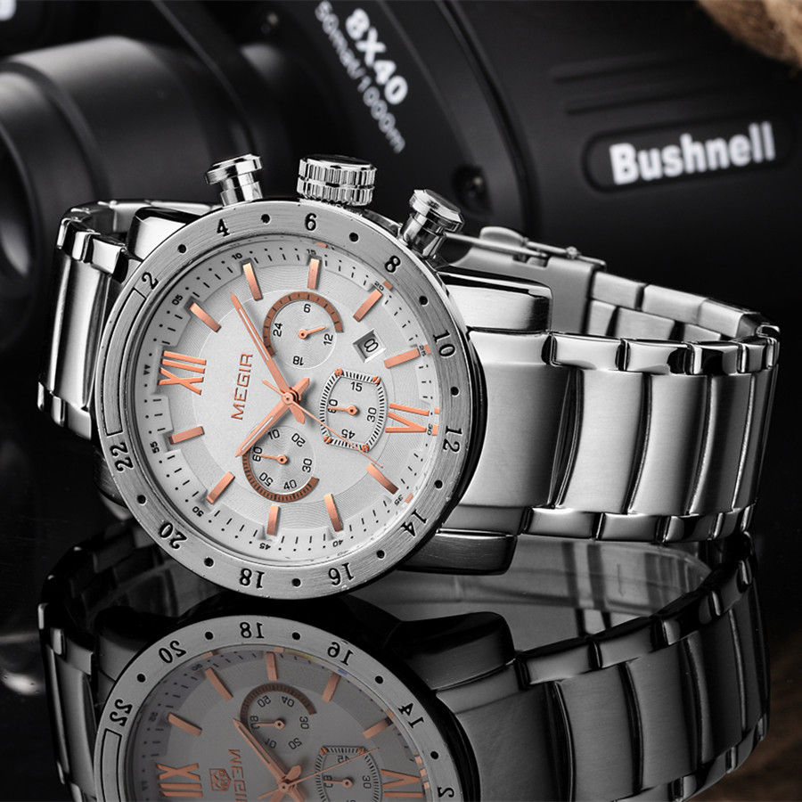 MEGIR roestvrijstalen vrijetij - Smartwatch Digital Watches For Men recensie en prijs