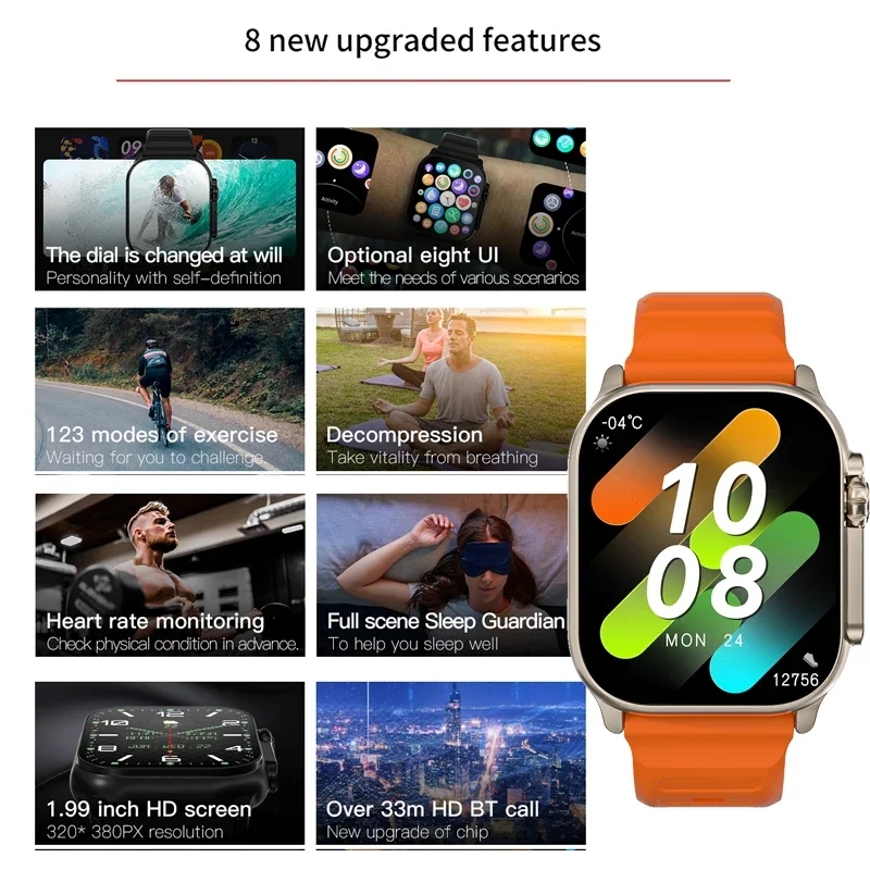 Originele T900 Ultra 2 Smart H - Smartwatch Square Watches For Men recensie en prijs