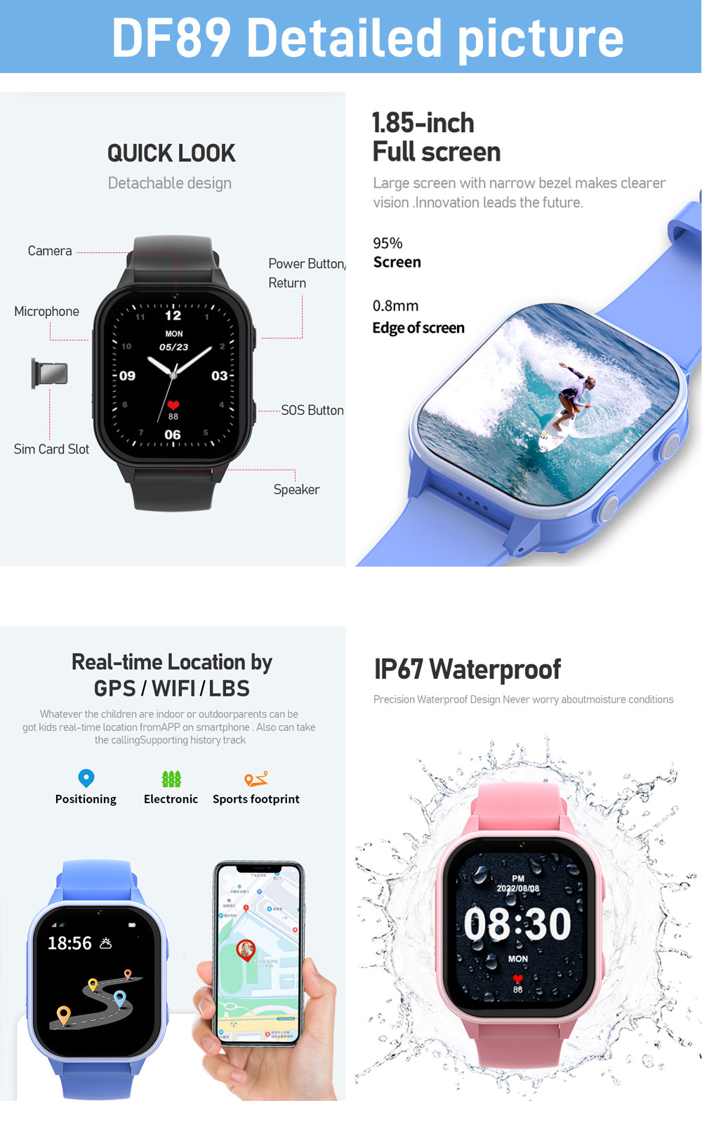 2G 4G Kids Smart Watch Telefoo - Smartwatch Watches For Kid Girl recensie en prijs